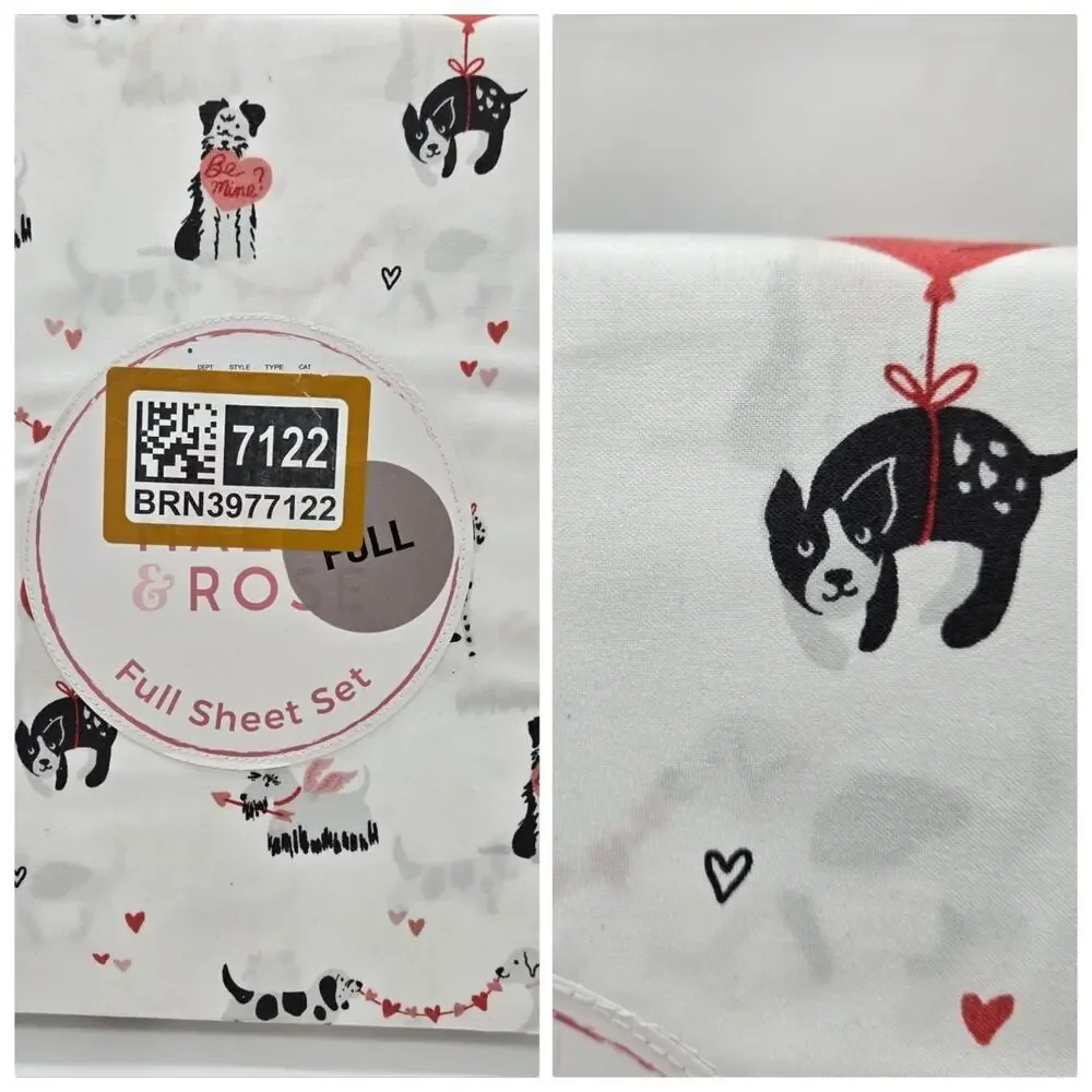 Maeve & Rose FULL Sheet Set Dog Heart PUPPY DOGGY LOVE NEW! Fun